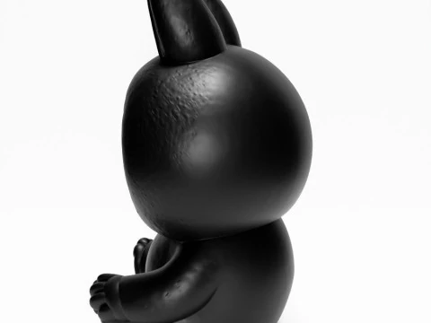 3D Printing Sit Black Labubu The Monsters toy 3D Model