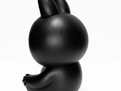 3D Printing Sit Black Labubu The Monsters toy 3D Model