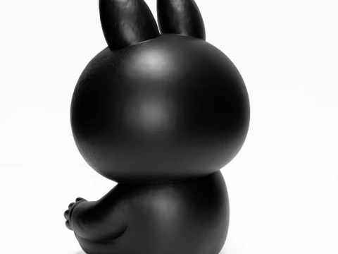 3D Printing Sit Black Labubu The Monsters toy 3D Model