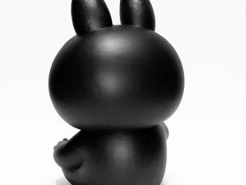 3D Printing Sit Black Labubu The Monsters toy 3D Model