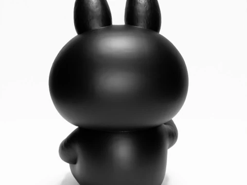 3D Printing Sit Black Labubu The Monsters toy 3D Model
