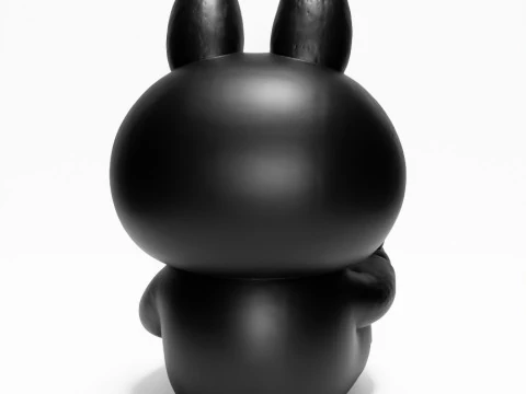 3D Printing Sit Black Labubu The Monsters toy 3D Model