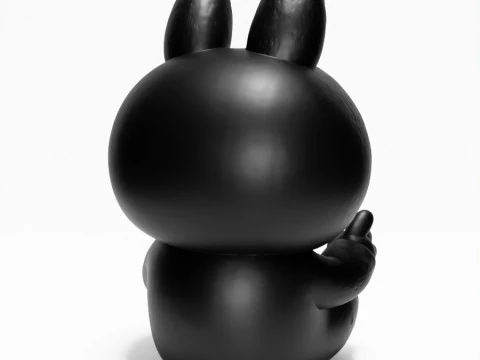 3D Printing Sit Black Labubu The Monsters toy 3D Model