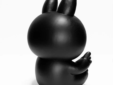 3D Printing Sit Black Labubu The Monsters toy 3D Model