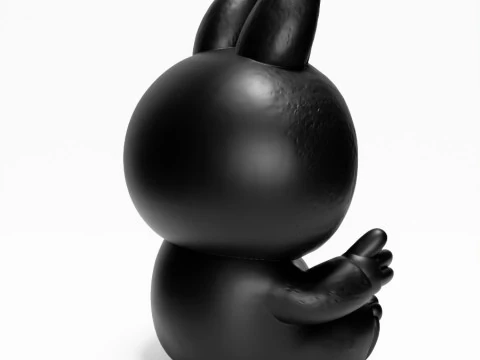 3D Printing Sit Black Labubu The Monsters toy 3D Model