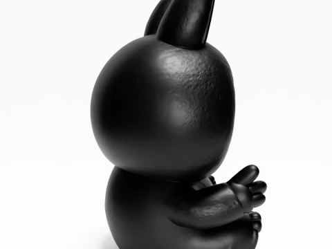 3D Printing Sit Black Labubu The Monsters toy 3D Model