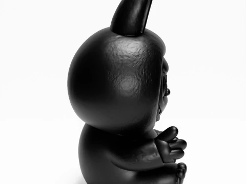3D Printing Sit Black Labubu The Monsters toy 3D Model