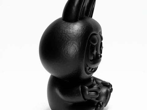 3D Printing Sit Black Labubu The Monsters toy 3D Model