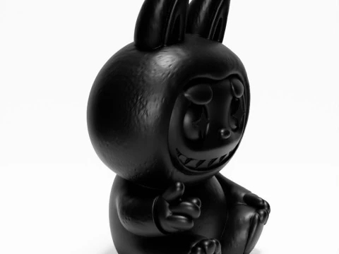 3D Printing Sit Black Labubu The Monsters toy 3D Model