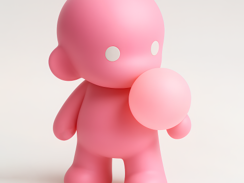 3D Printing Pink Bubble Gum Candy Cloud toy 3D 模型