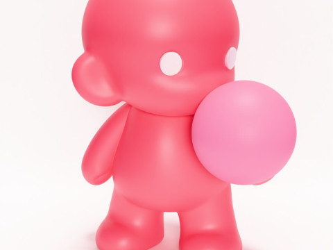3D Printing Pink Bubble Gum Candy Cloud toy 3D Modell
