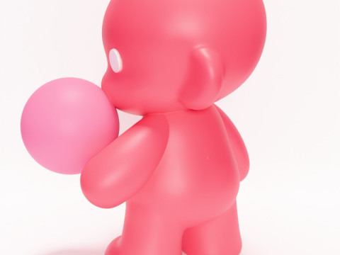 3D Printing Pink Bubble Gum Candy Cloud toy 3D Modell