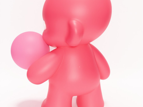 3D Printing Pink Bubble Gum Candy Cloud toy 3D Modell