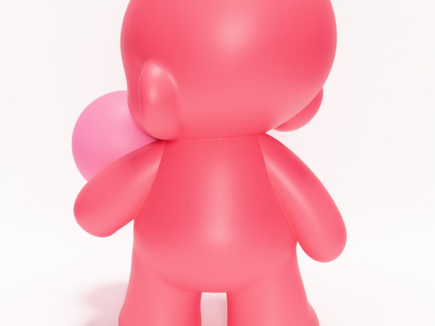 3D Printing Pink Bubble Gum Candy Cloud toy 3D Modell