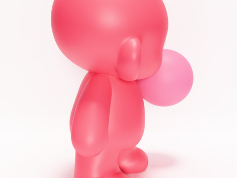 3D Printing Pink Bubble Gum Candy Cloud toy 3D Modell