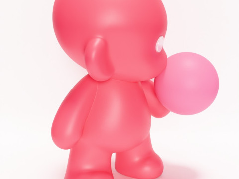 3D Printing Pink Bubble Gum Candy Cloud toy 3D Modell