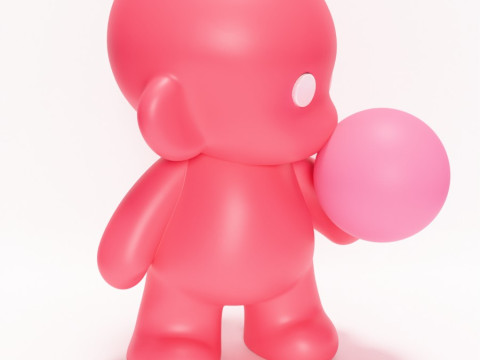 3D Printing Pink Bubble Gum Candy Cloud toy 3D Modell