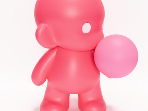 3D Printing Pink Bubble Gum Candy Cloud toy 3D Modell