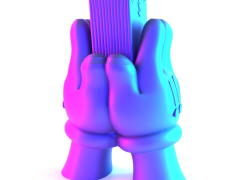 3D Printing Bills Glove Money Grip toy Model 3D
