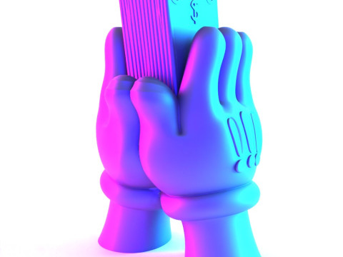 3D Printing Bills Glove Money Grip toy Model 3D
