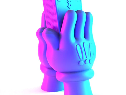 3D Printing Bills Glove Money Grip toy 3D Model