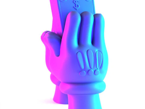 3D Printing Bills Glove Money Grip toy 3D Model
