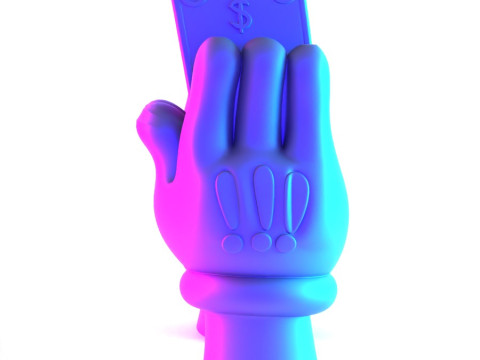 3D Printing Bills Glove Money Grip toy Model 3D