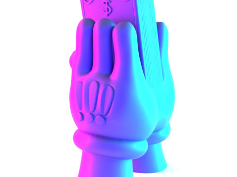 3D Printing Bills Glove Money Grip toy Model 3D