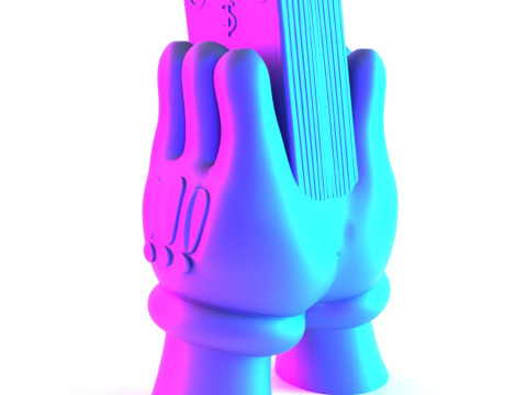 3D Printing Bills Glove Money Grip toy Model 3D