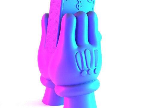 3D Printing Bills Glove Money Grip toy Model 3D