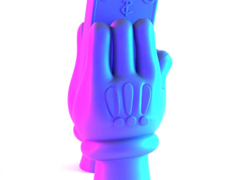 3D Printing Bills Glove Money Grip toy 3D Model