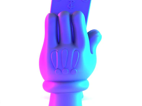 3D Printing Bills Glove Money Grip toy 3D Model