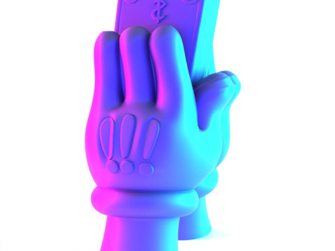3D Printing Bills Glove Money Grip toy Model 3D