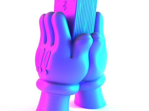 3D Printing Bills Glove Money Grip toy Model 3D