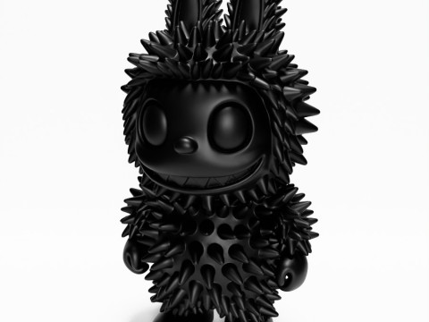 3D Printing Black Labubu Punk Grunge Thorn The Monsters toy 3D Модель
