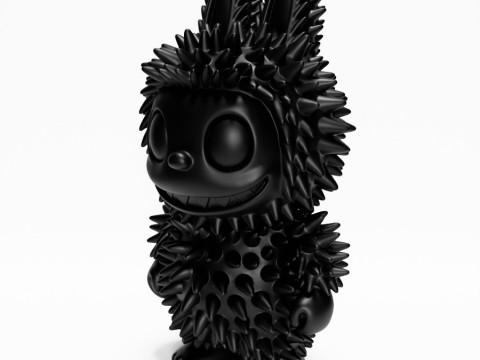 3D Printing Black Labubu Punk Grunge Thorn The Monsters toy 3D Модель