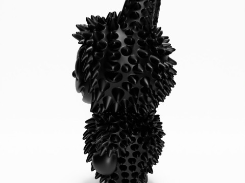 3D Printing Black Labubu Punk Grunge Thorn The Monsters toy 3D Модель