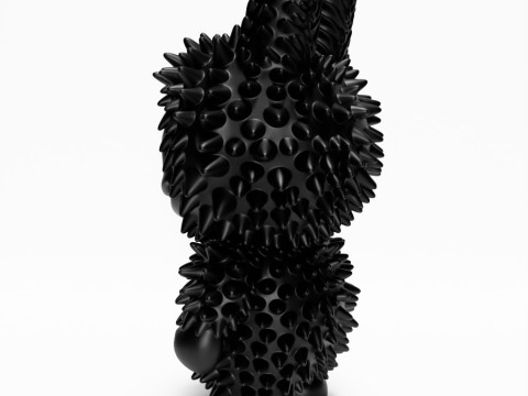 3D Printing Black Labubu Punk Grunge Thorn The Monsters toy 3D Модель