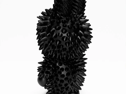 3D Printing Black Labubu Punk Grunge Thorn The Monsters toy 3D Model