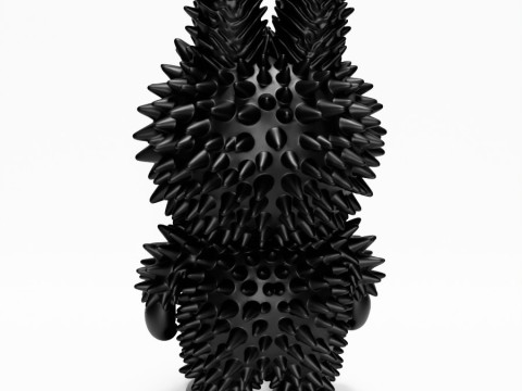 3D Printing Black Labubu Punk Grunge Thorn The Monsters toy 3D Модель