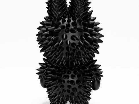 3D Printing Black Labubu Punk Grunge Thorn The Monsters toy 3D Model