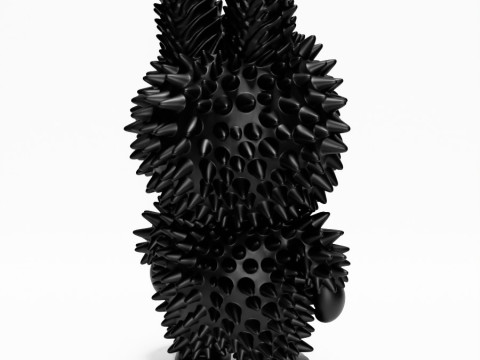 3D Printing Black Labubu Punk Grunge Thorn The Monsters toy 3D Модель