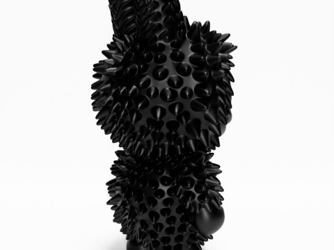 3D Printing Black Labubu Punk Grunge Thorn The Monsters toy 3D Модель