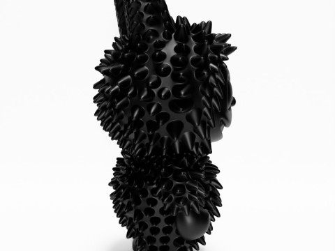 3D Printing Black Labubu Punk Grunge Thorn The Monsters toy 3D Модель