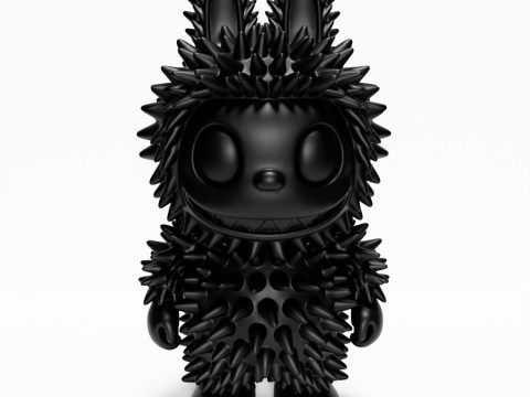 3D Printing Black Labubu Punk Grunge Thorn The Monsters toy 3D Модель