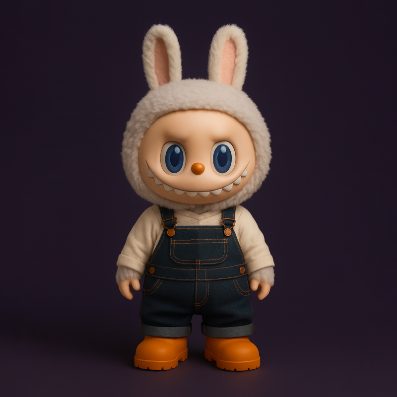 3D Printing Labubu Overalls The Monsters toy 3D Model .c4d .max .obj .3ds .fbx .stl .blend 