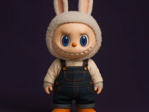 3D Printing Labubu Overalls The Monsters toy 3D Model