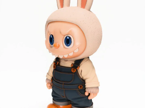 3D Printing Labubu Overalls The Monsters toy 3D Model