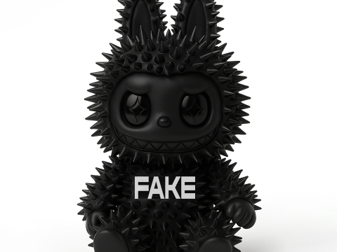 3D Printing Sit Black Labubu FAKE Punk Grunge Thorn The Monsters toy 3D 模型