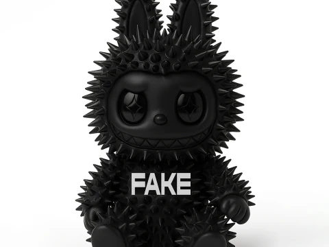 3D-печать Sit Black Labubu FAKE Punk Grunge Thorn Игрушка Monsters 3D Модель